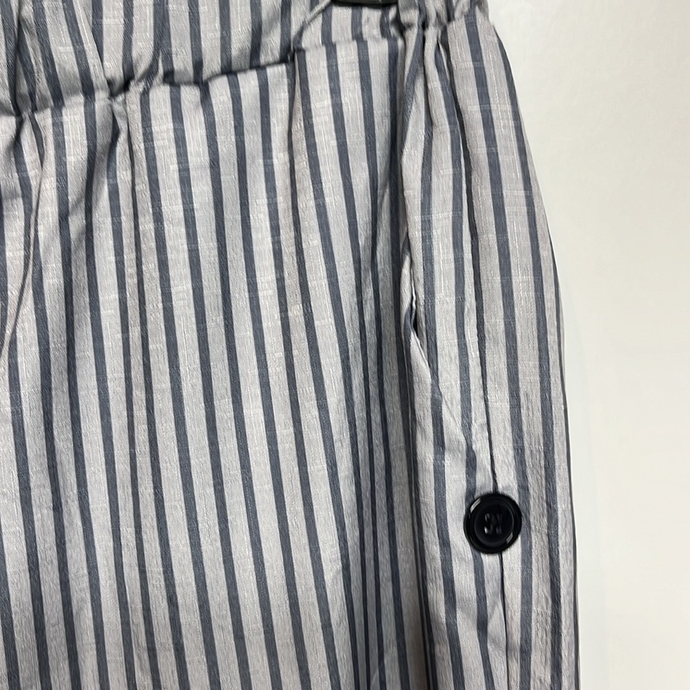 Striped Gray Pants Stretch Waist - Picture 5 of 11